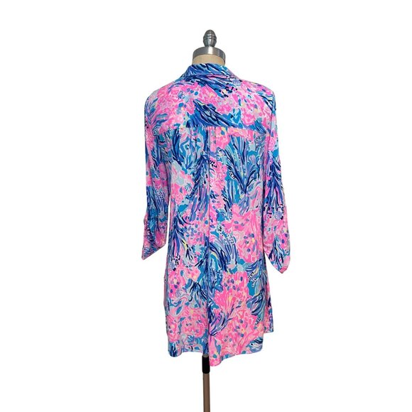 Lilly Pulitzer Women's Natalie Shirtdress Swim Swimsuit Cover-Up Medium - Picture 3 of 5
